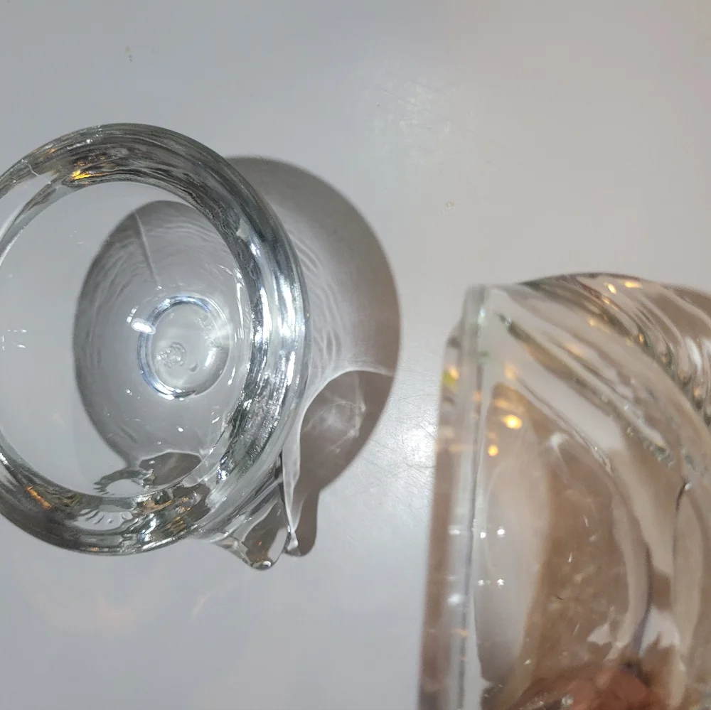 Anchor Hocking Vintage Clear Glass Blow Fish Trinket Bowl